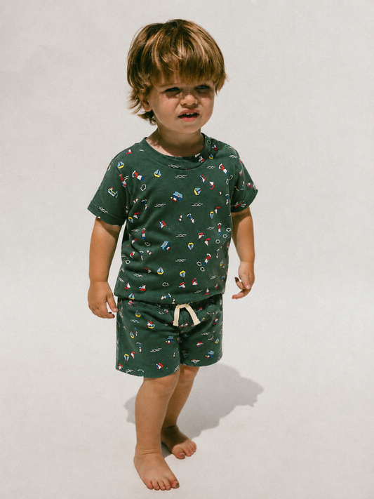 Boys’ Nautical Print T-Shirt & Shorts Set