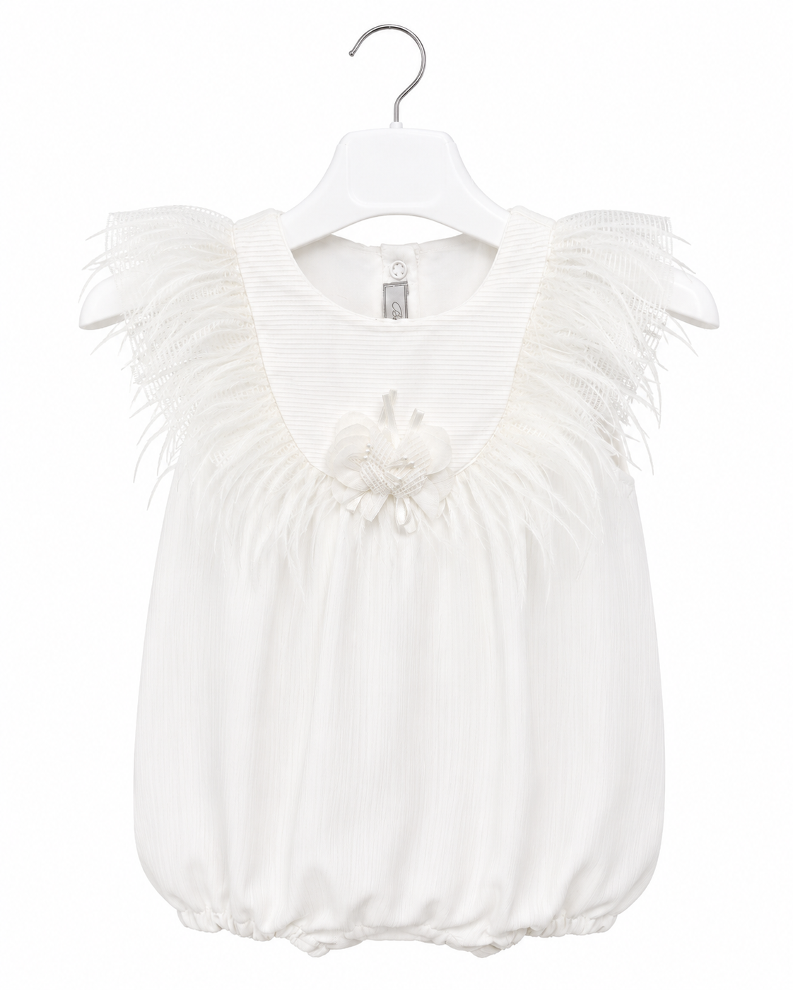 Elegant Feather-Detailed Romper
