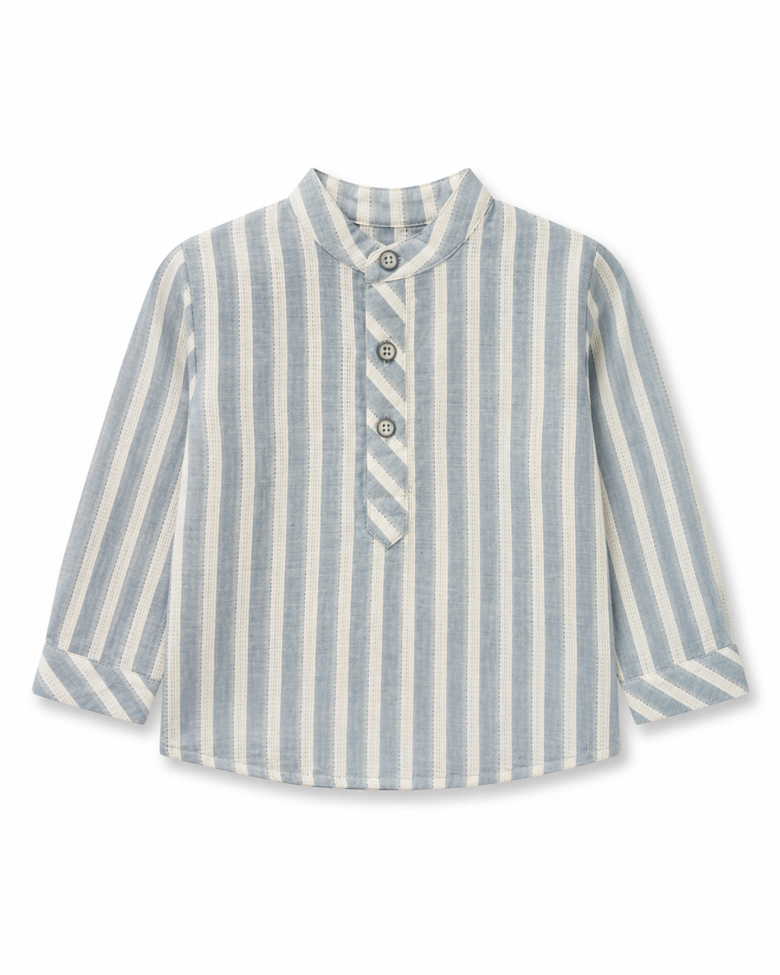Baby Boys Striped Mandarin Collar Shirt