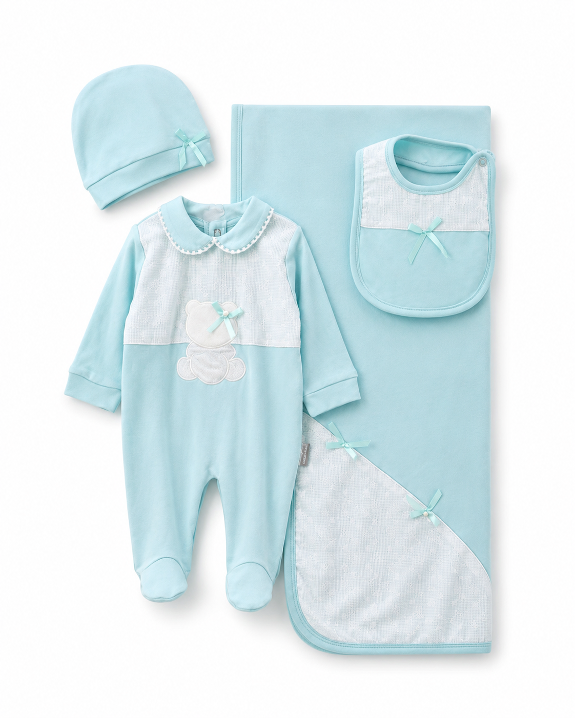 Embroidered 4-Piece Newborn Baby Set