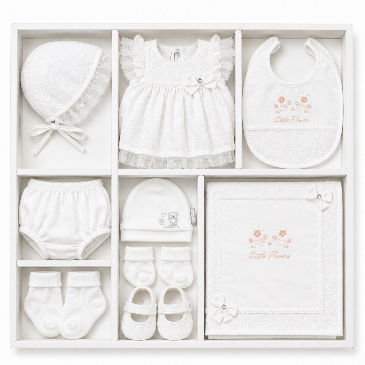 Baby Girl 10-Piece Floral Dress Set Box