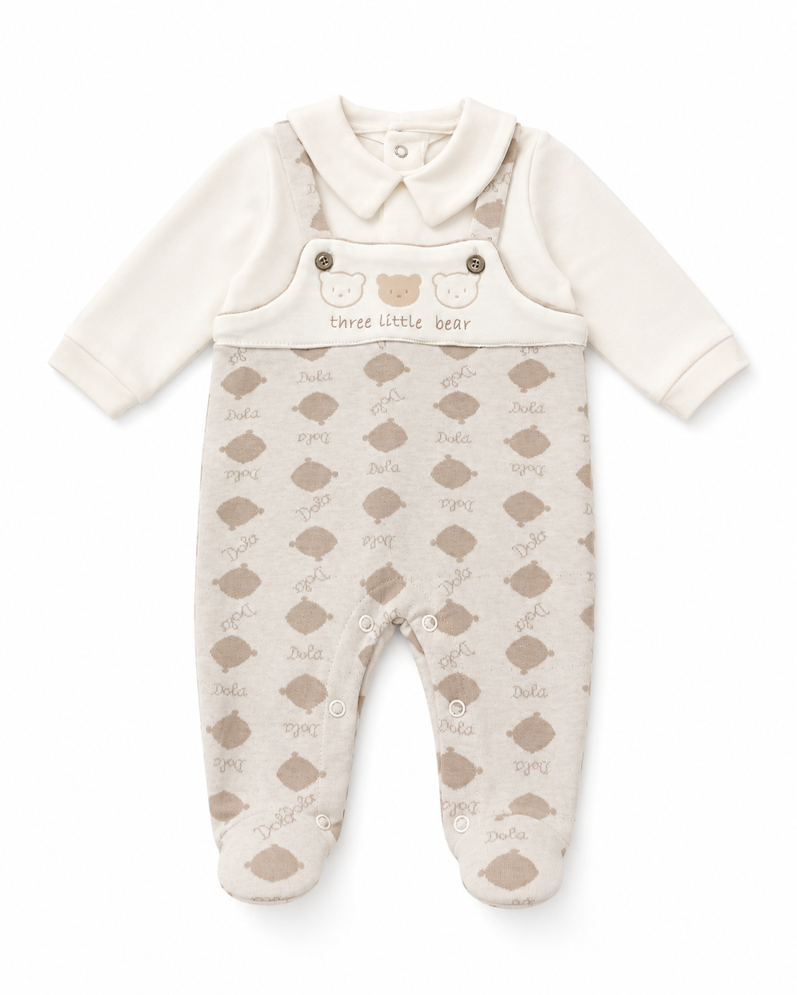 Newborn Bear Print Footed Romper