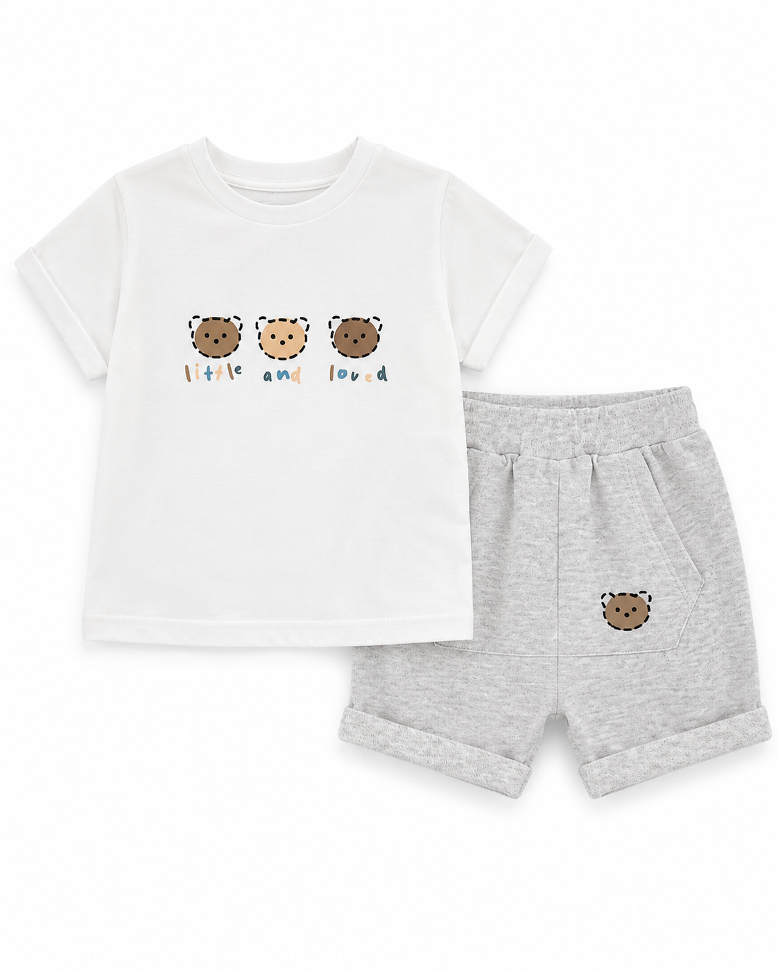 Boys Little & Loved Bear 2-Piece Baby Set