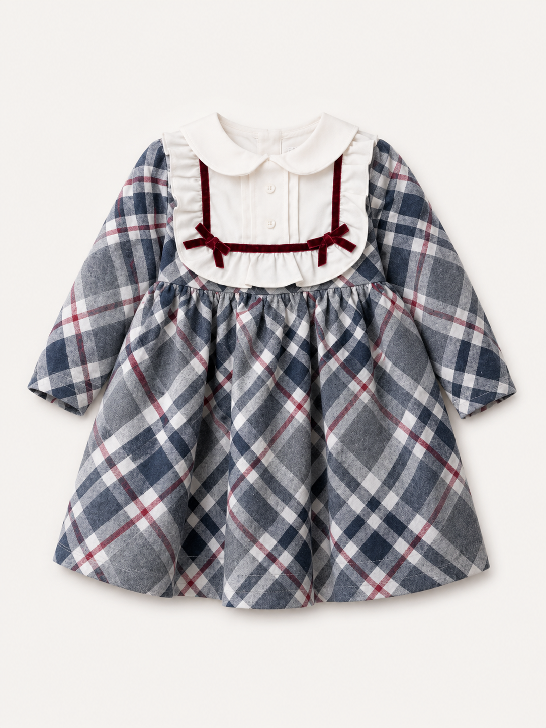 Girl Plaid Peter Pan Collar Dress