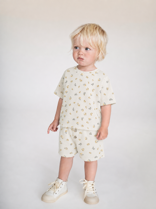 Boys’ Little Safari Waffle-Knit 2-Piece Set
