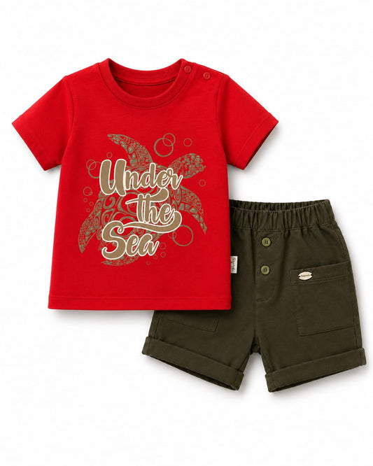 Boys’ “Under the Sea” Graphic T-Shirt & Shorts Set