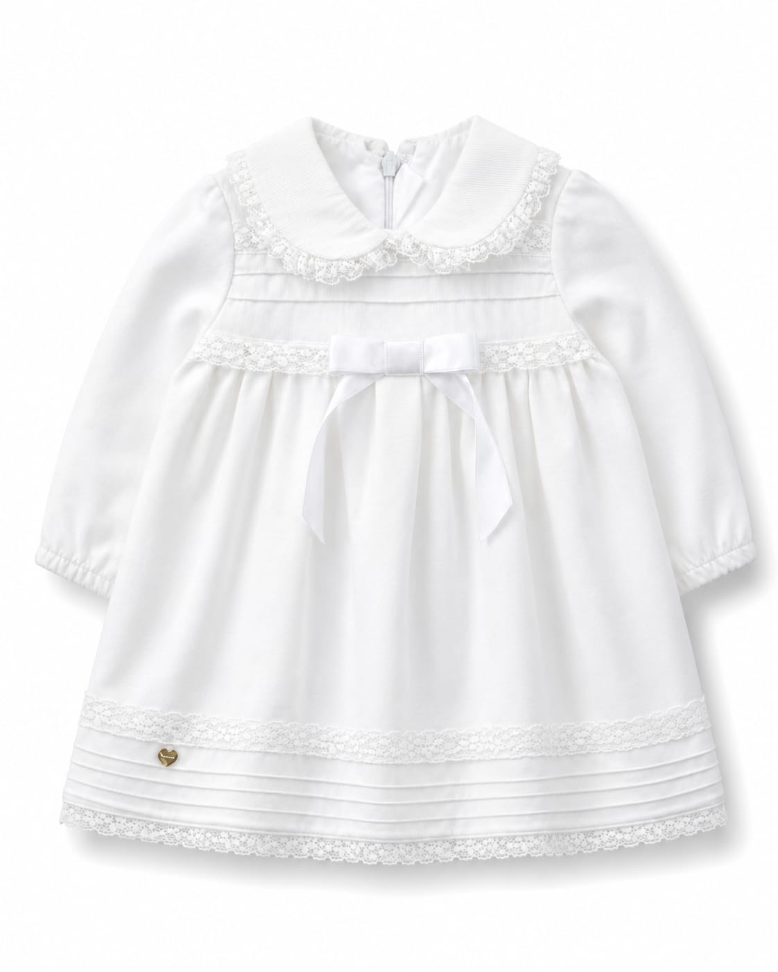 Baby Girls’Lace-Trim Bow Dress