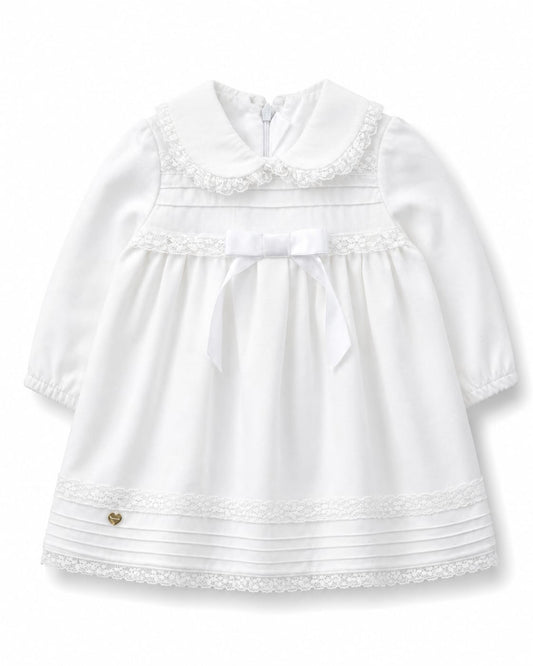 Baby Girls’Lace-Trim Bow Dress