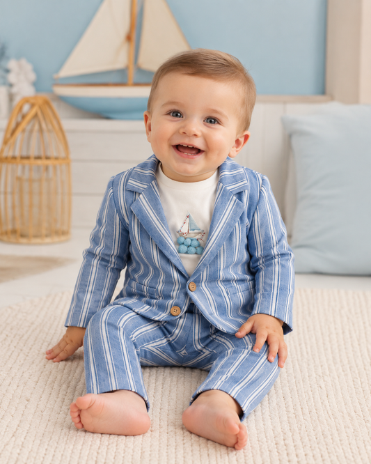 Baby Boys’ Striped Blazer Smart Casual Set
