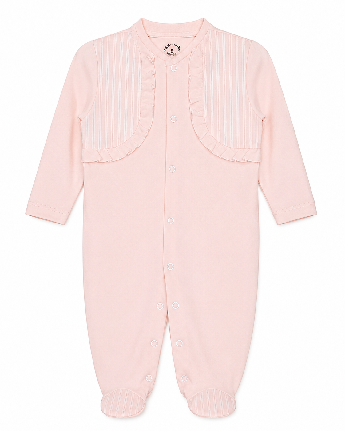 Baby Girls’ Blush Pink Ruffle Footed Romper