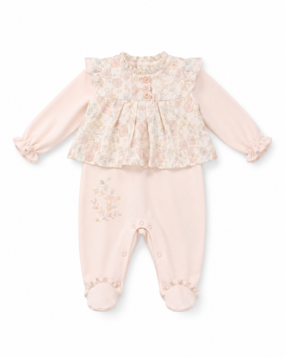 Baby Girls Floral Ruffle Footed Romper