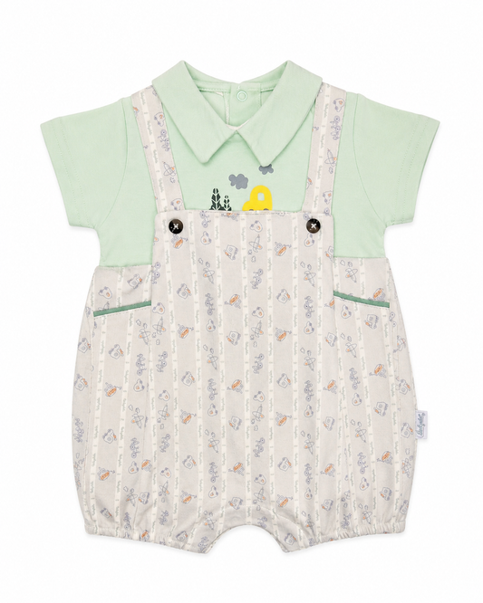 Baby Boys’ Grey Adventure Print Overall Romper