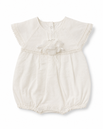 Baby Girls’ Cotton Floral Lace Romper