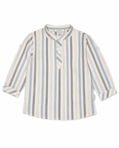 Baby Boys’ Striped  Grandad Collar Shirt