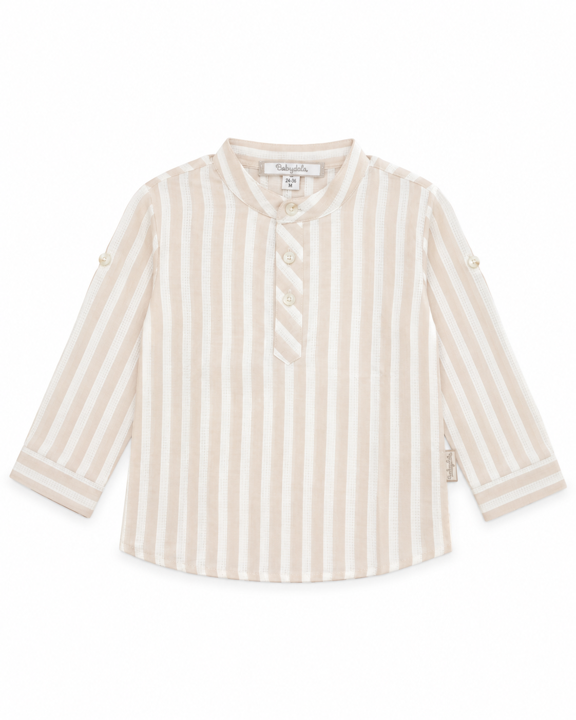 Baby Boys’ Striped  Mandarin Collar Shirt