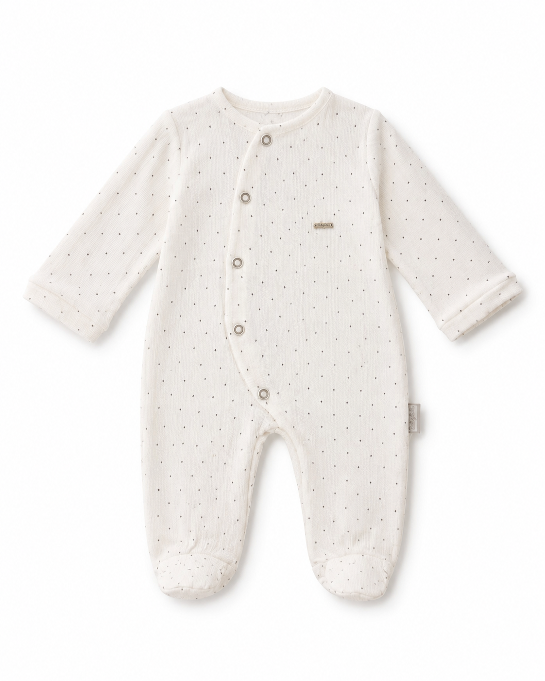 Dotted Long-Sleeve Baby Sleepsuit