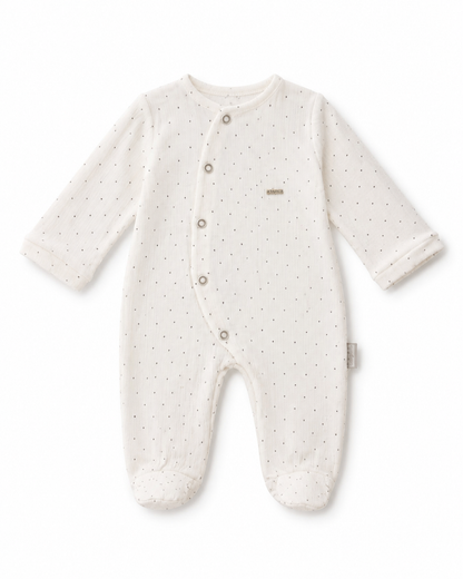 Dotted Long-Sleeve Baby Sleepsuit