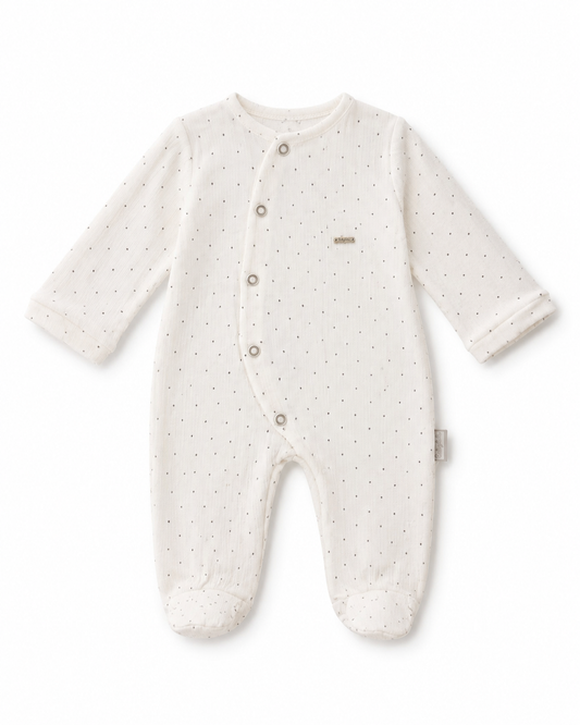Dotted Long-Sleeve Baby Sleepsuit