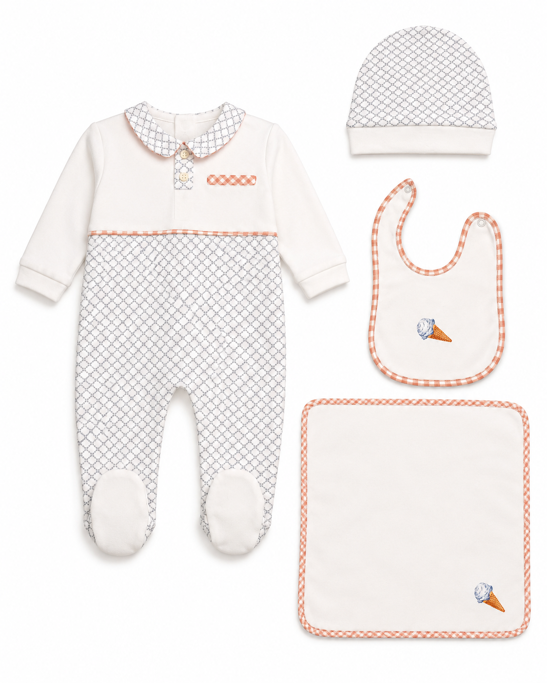Patterned 4-Piece Newborn Baby Set