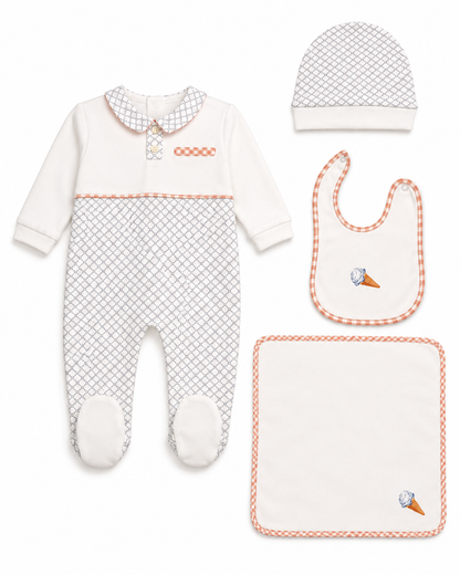 Patterned 4-Piece Newborn Baby Set