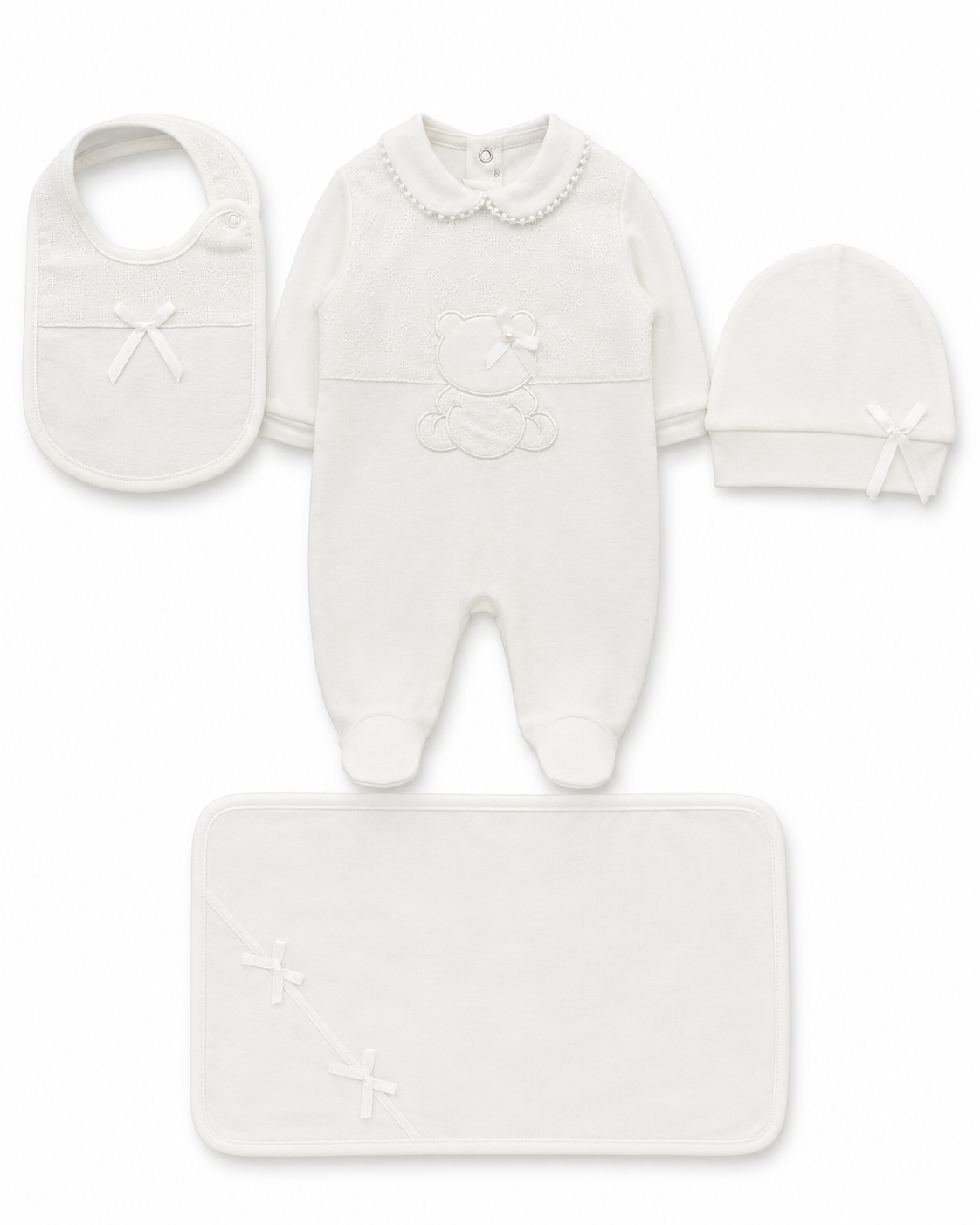 Embroidered 4-Piece Newborn Baby Set