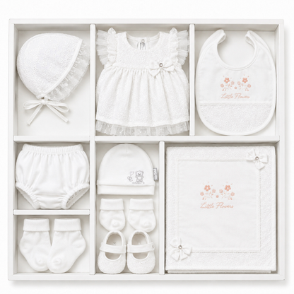 Baby Girl 10-Piece Floral Dress Set Box