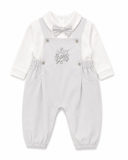 Baby Boys Bow Tie Romper – Gentleman Overall Outfit