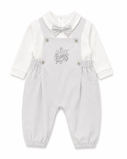 Baby Boys Bow Tie Romper – Gentleman Overall Outfit
