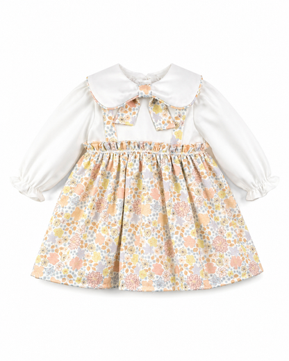 Baby Girls’ Floral Bow-Collar Dress