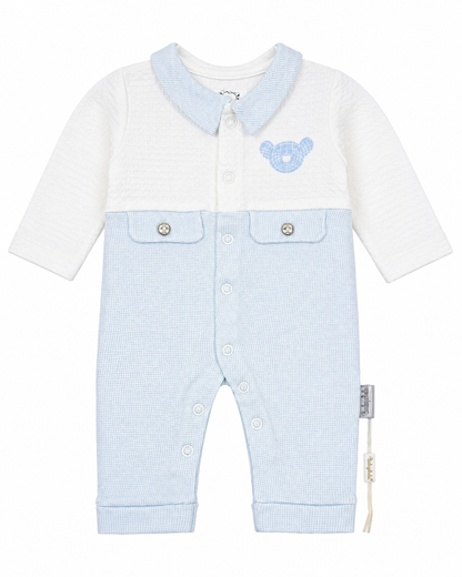 Classic Collared Baby Romper with Pocket Detail