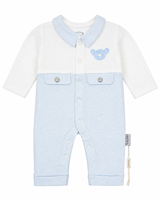 Classic Collared Baby Romper with Pocket Detail