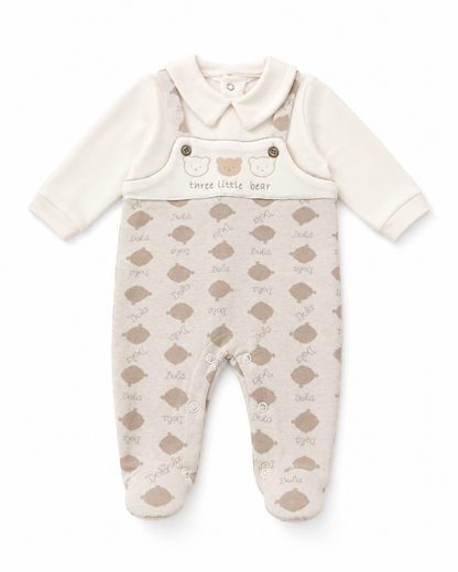 Newborn Bear Print Footed Romper
