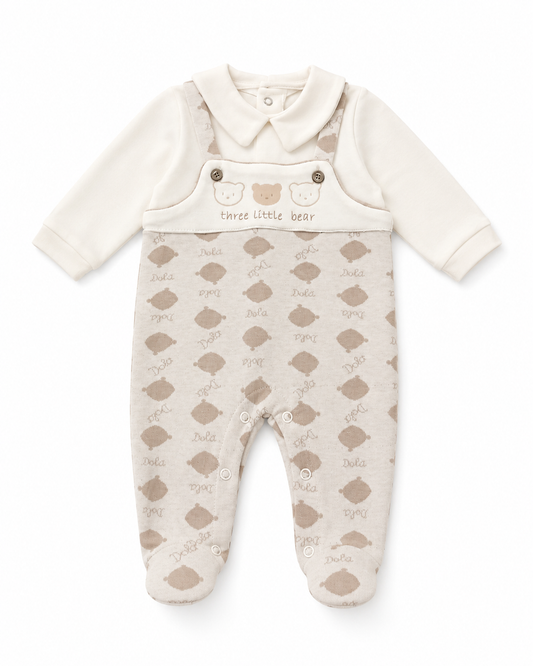 Newborn Bear Print Footed Romper