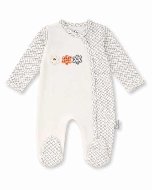 Patterned Side-Snap Footed Baby Romper