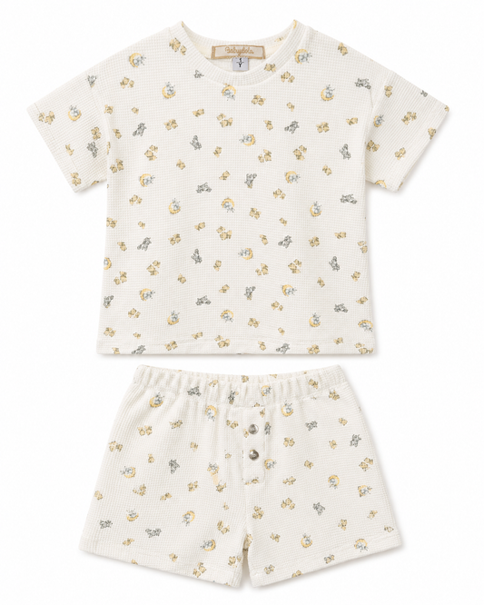 Boys’ Little Safari Waffle-Knit 2-Piece Set