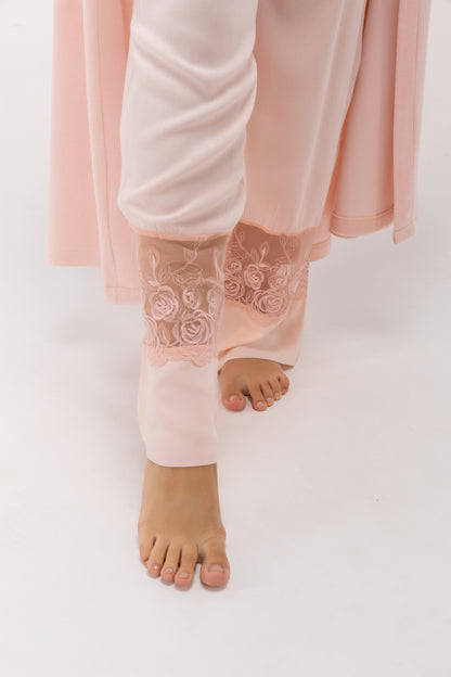 Lace Trim 3-Piece Postpartum & Nursing Lounge Set