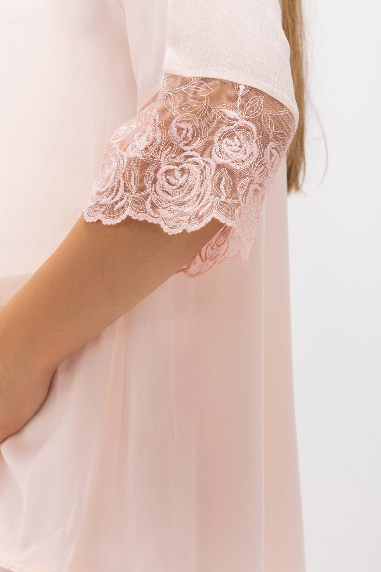 Lace Trim 3-Piece Postpartum & Nursing Lounge Set
