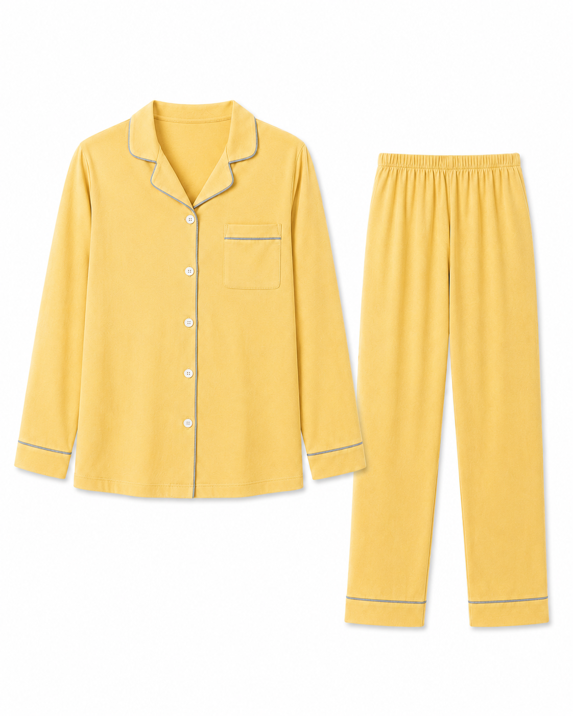 Women’s Premium Cotton Long Sleeve Pajama Set | Classic Button-Front Sleepwear