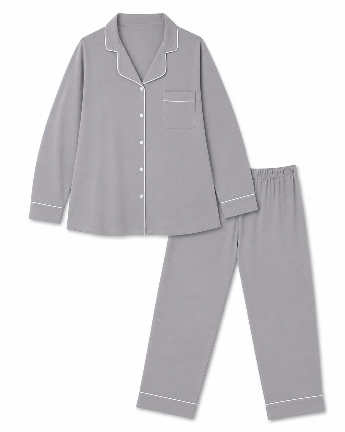 Women’s Premium Cotton Long Sleeve Pajama Set | Classic Button-Front Sleepwear