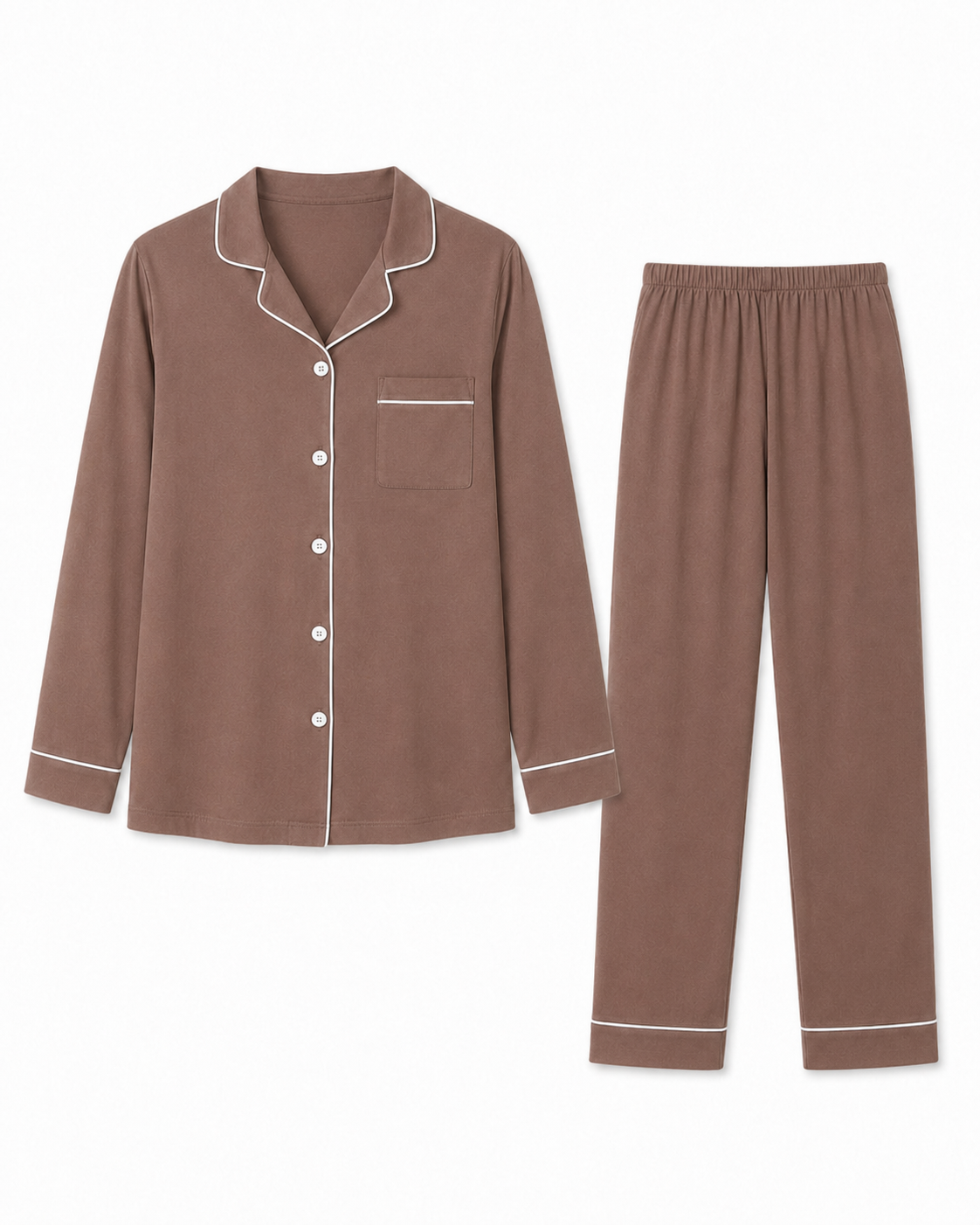 Women’s Premium Cotton Long Sleeve Pajama Set | Classic Button-Front Sleepwear