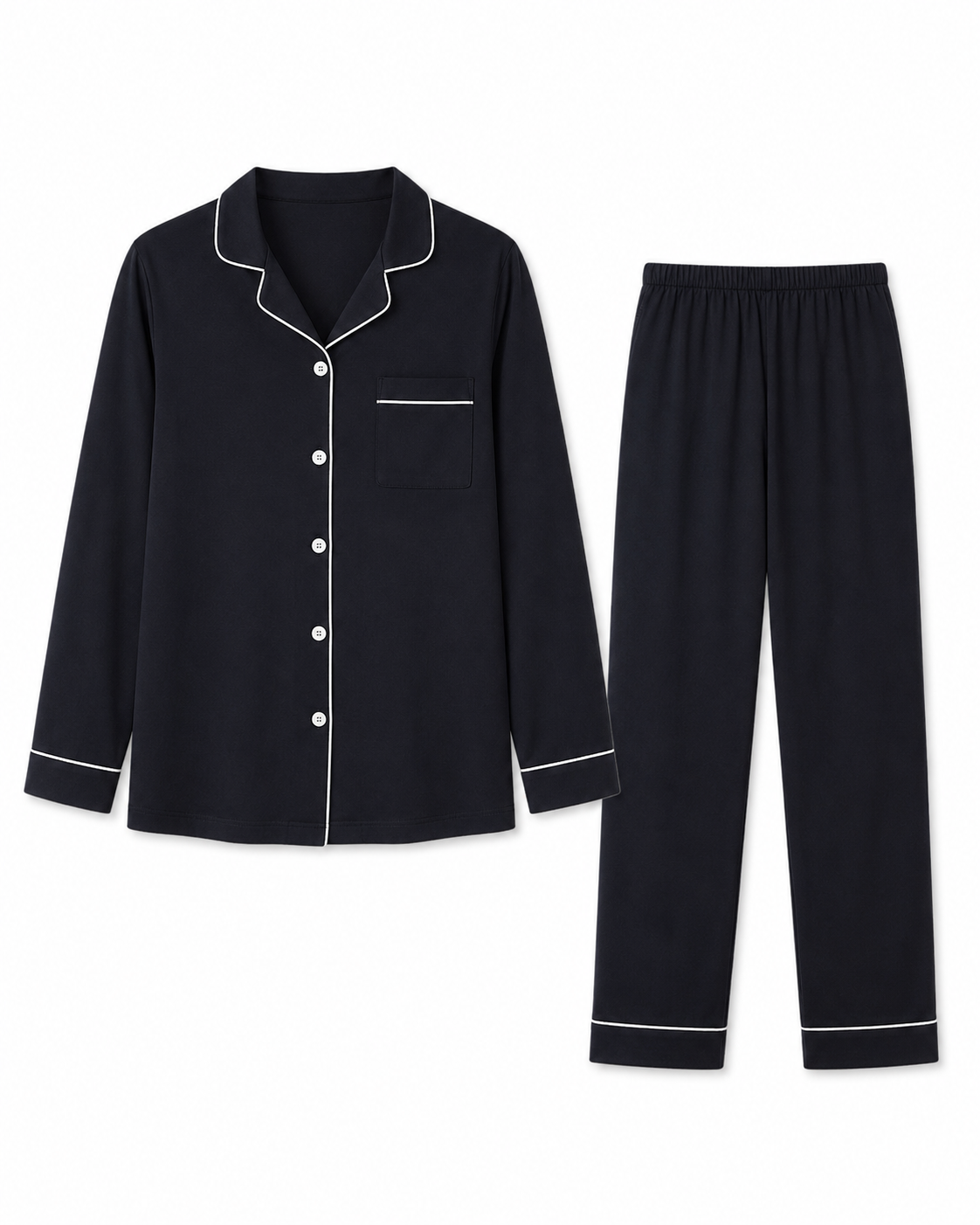 Women’s Premium Cotton Long Sleeve Pajama Set | Classic Button-Front Sleepwear