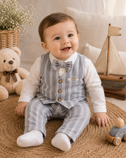 Baby Boys’ Stripe Formal Vest Set