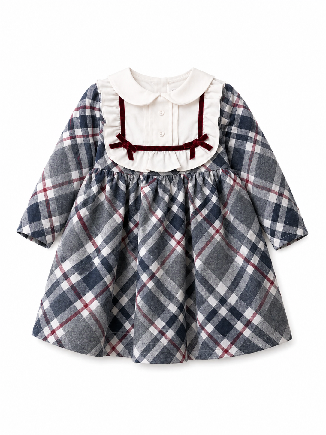 Girl Plaid Peter Pan Collar Dress