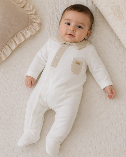 Baby Boy Classic Collar Romper
