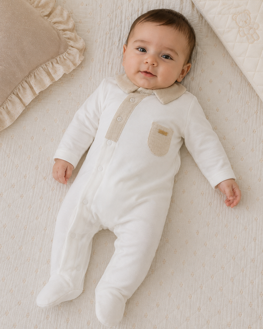 Baby Boy Classic Collar Romper