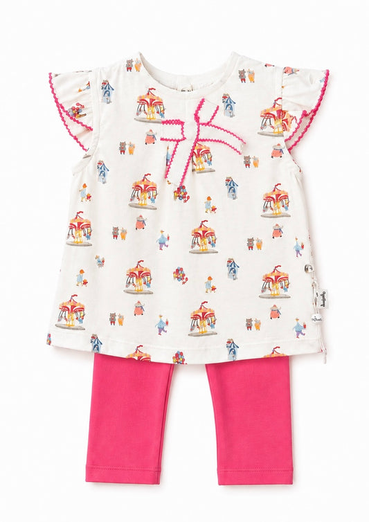 Baby Girls’ Carousel Print Top & Leggings Set