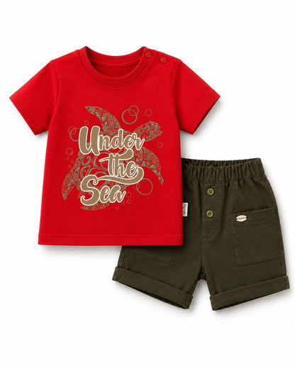 Boys’ “Under the Sea” Graphic T-Shirt & Shorts 2-Piece Set