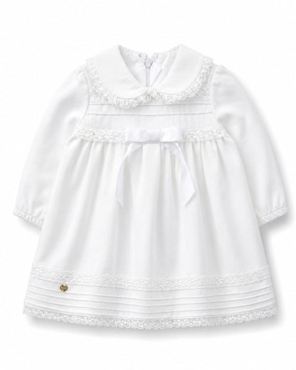 Baby Girls’Lace-Trim Bow Dress