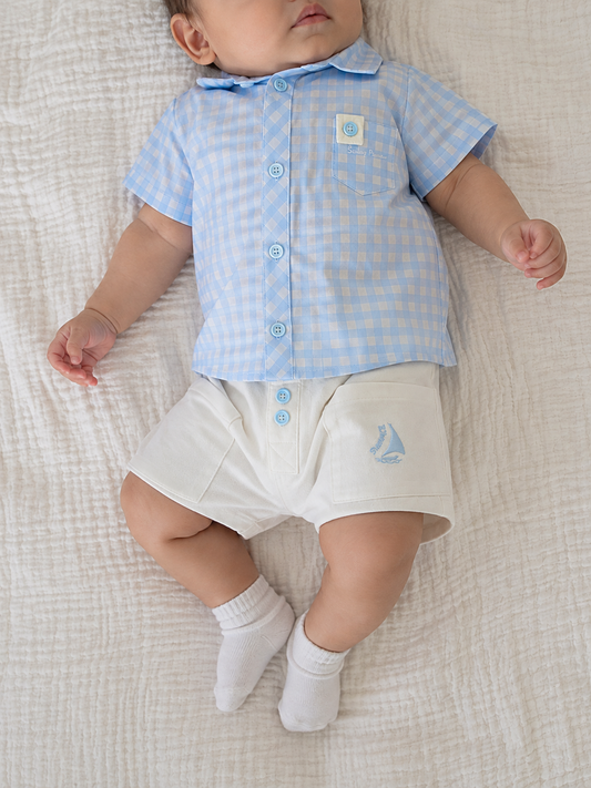 Baby Checked Shirt & Shorts Set