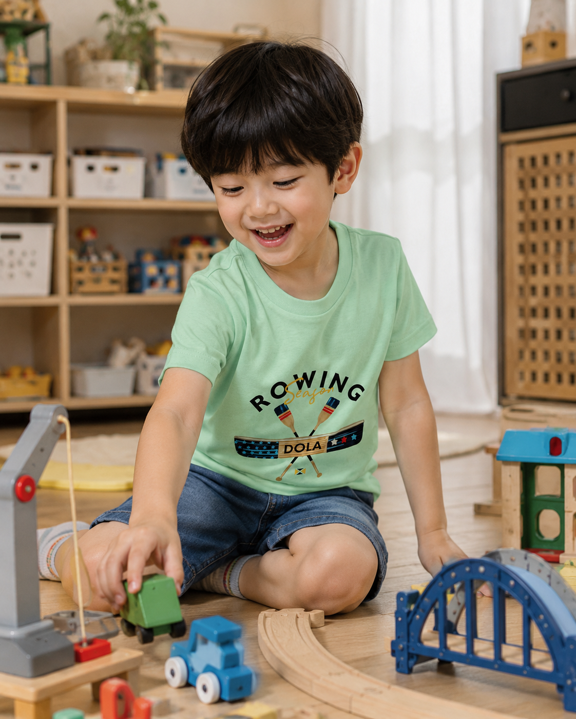 Rowing Print Short Sleeve Boys’ T-Shirt